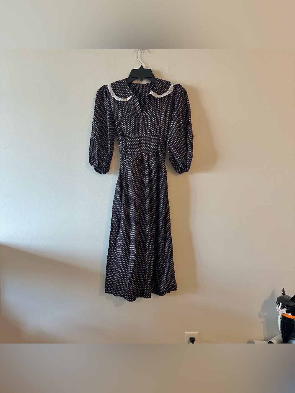 Cottagecore Midi Floral Collared Dress S? Puff Sleeve Little House Prairie Dawn